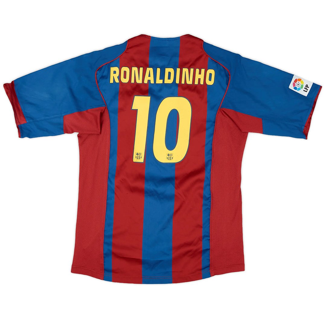 Ronaldinho 10 Barcelona Retro Jersey Home 2004/05