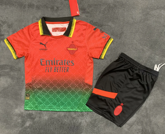 Kids kits24/25 AC Milan third away black jerseys