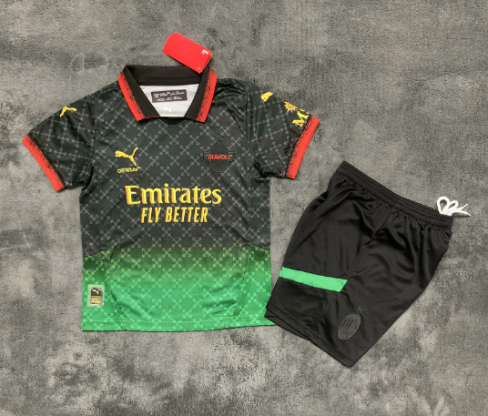 Kids kits24/25 AC Milan fourth away red jerseys