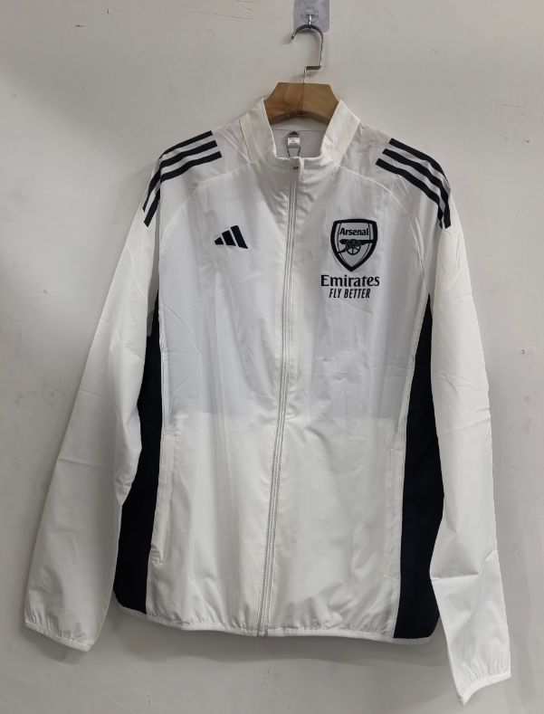  25/26 Arsenal white embroidered windbreaker
