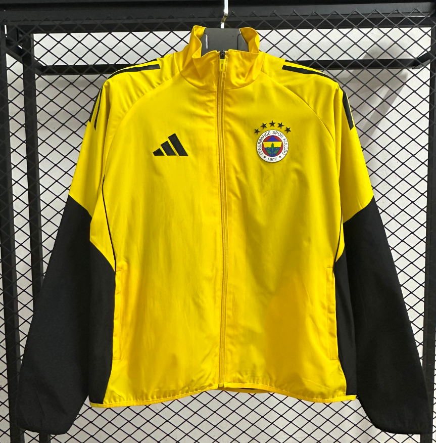  25/26 Fenerbahçe yellow waterproof windbreaker