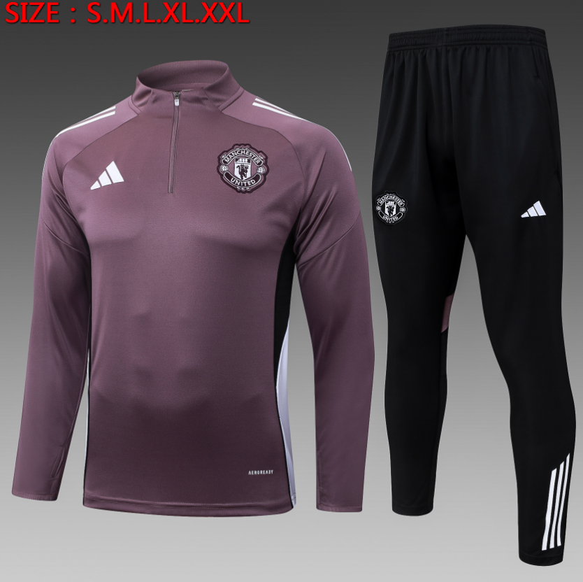 25/26 Half Manchester United Grey Purple Tracksuit 