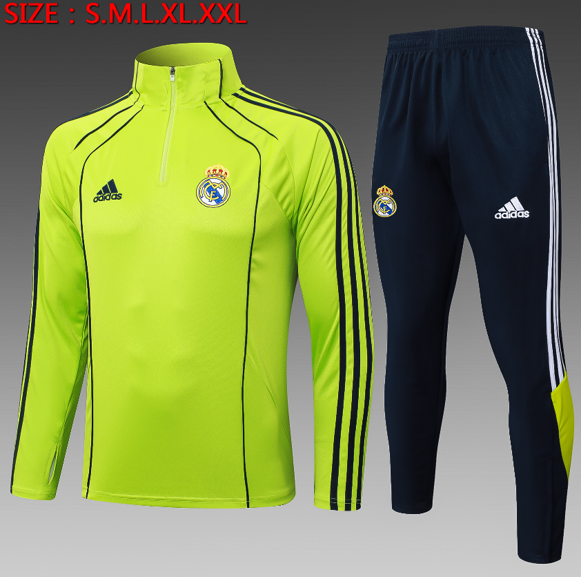 25/26 Half Real Madrid Grass Green Retro Edition Tracksuit 