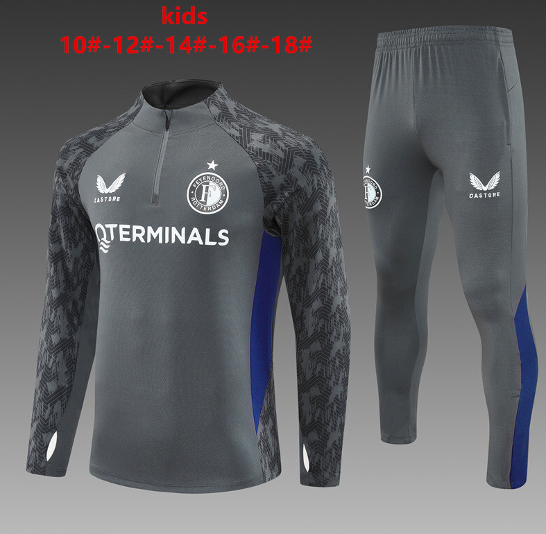 25/26 kid half Feyenoord Dark Grey Tracksuit