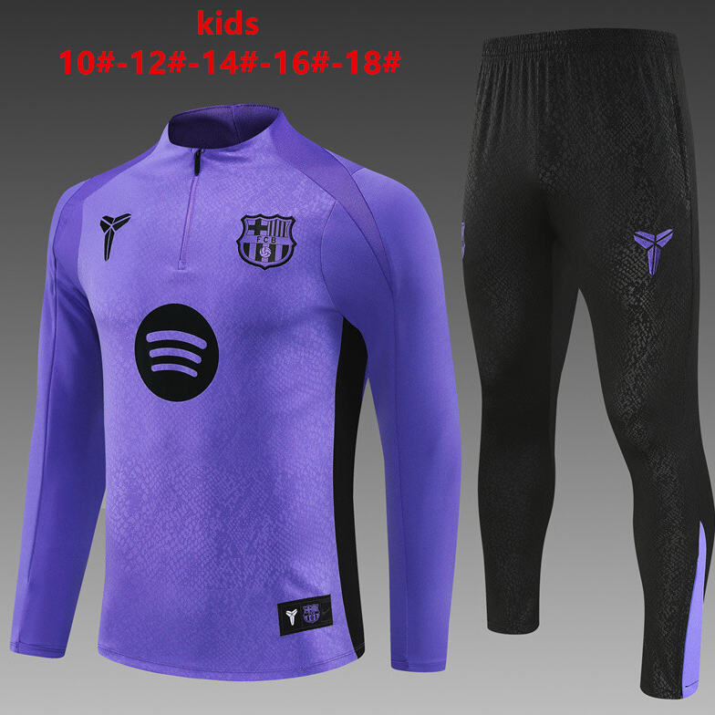 25/26 kid half Barcelona Purple Cobranded Tracksuit