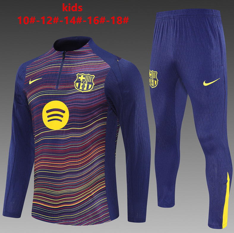 25/26 kid half Barcelona Yellow Blue Camouflage Tracksuit