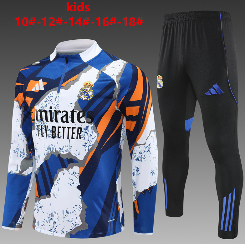 25/26 kid half Real Madrid Yellow Orchid Camouflage Tracksuit