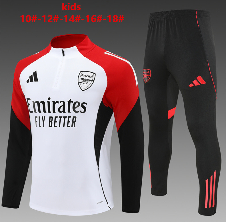  25/26 kid half  Arsenal White Tracksuit