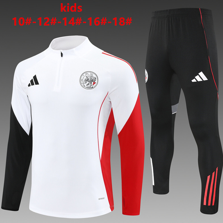 25/26 kid half Ajax White Tracksuit