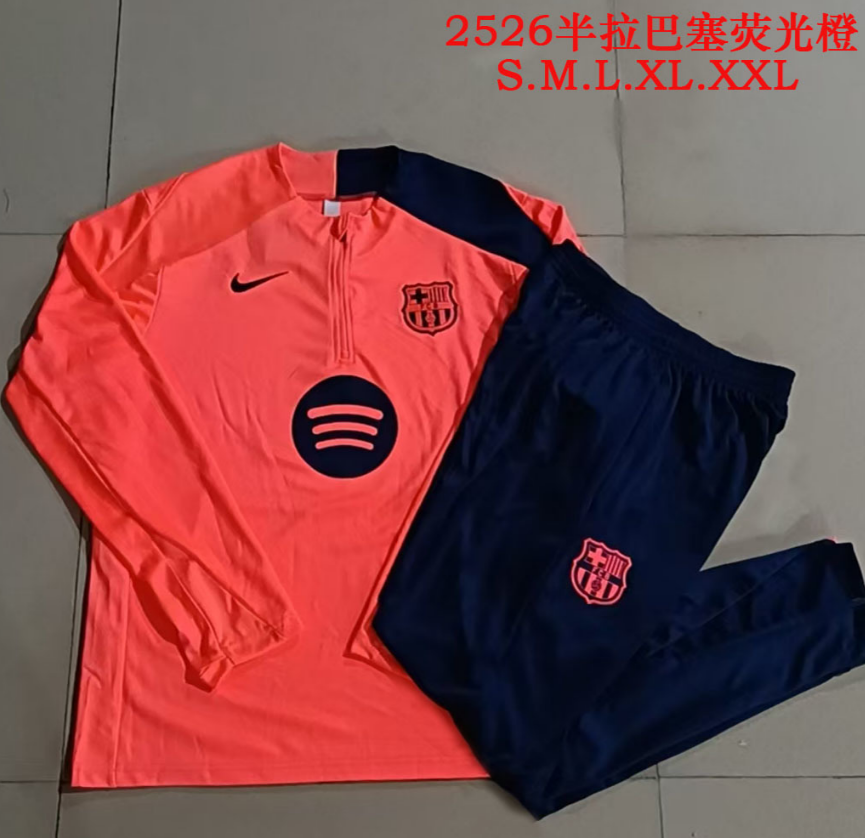 25/26 Half Barcelona Fluorescent Orange Tracksuit