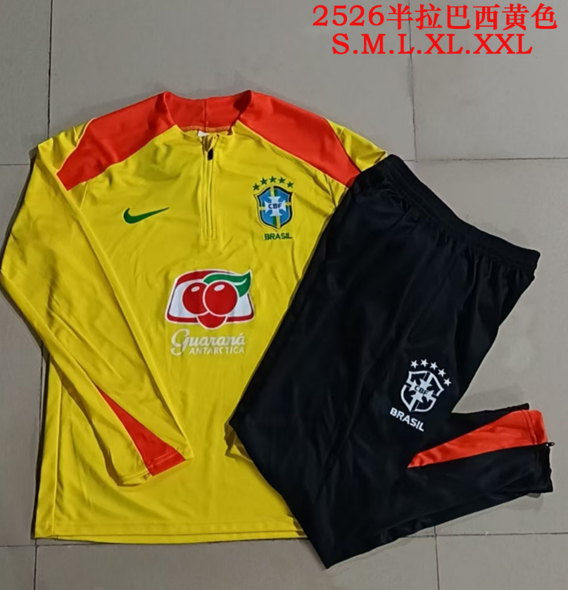 25/26 Half Pull Brazilian Yellow Tracksuit