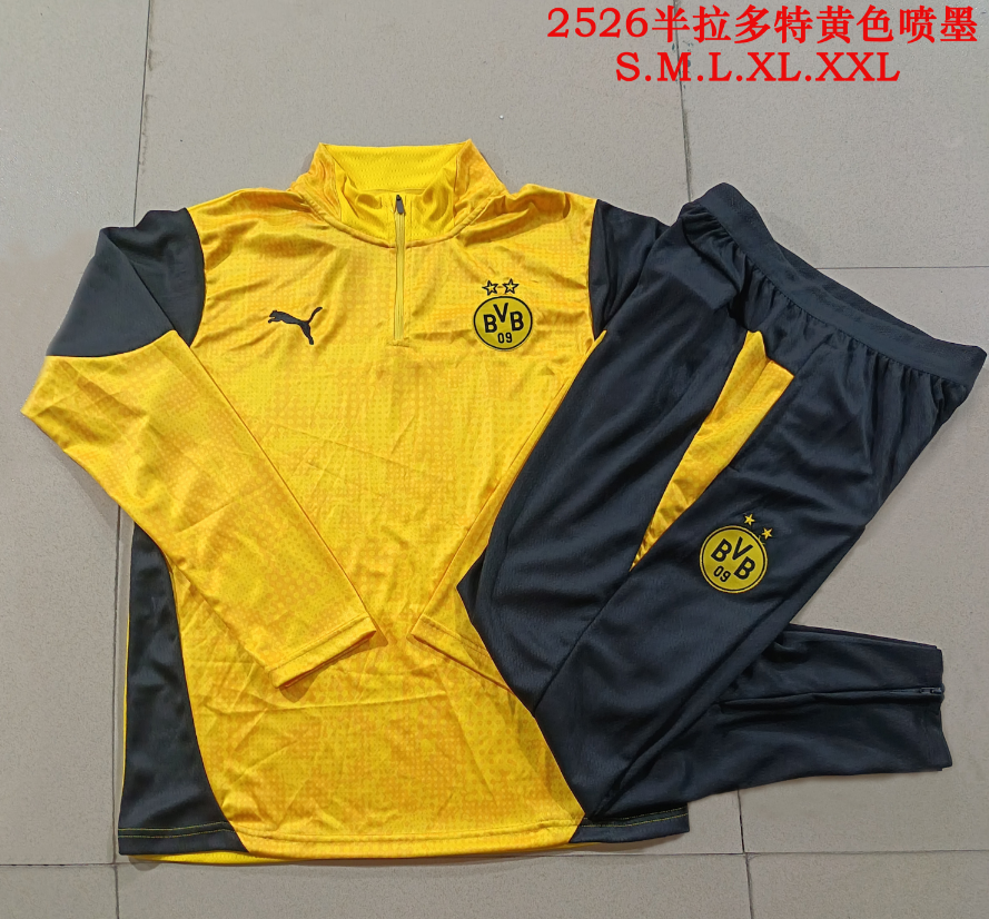 25/26 Half Pull Dortmund Yellow Inkjet Tracksuit