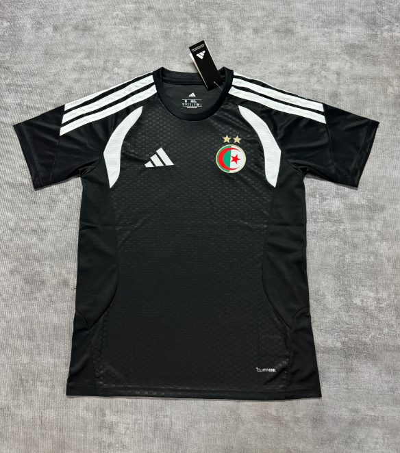 Fan version 2026 Algeria training suit black with white trim