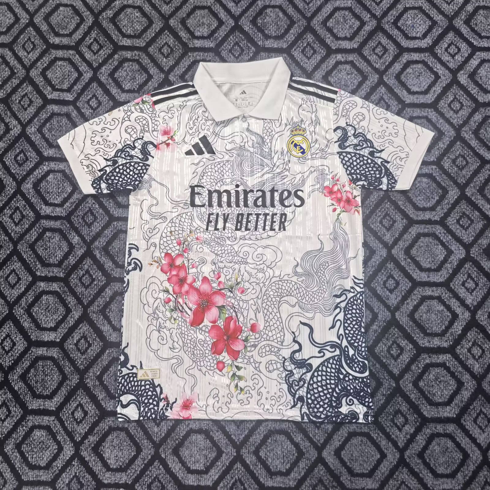  Fan version 26/27 Real Madrid Dragon PO White Rose Flower