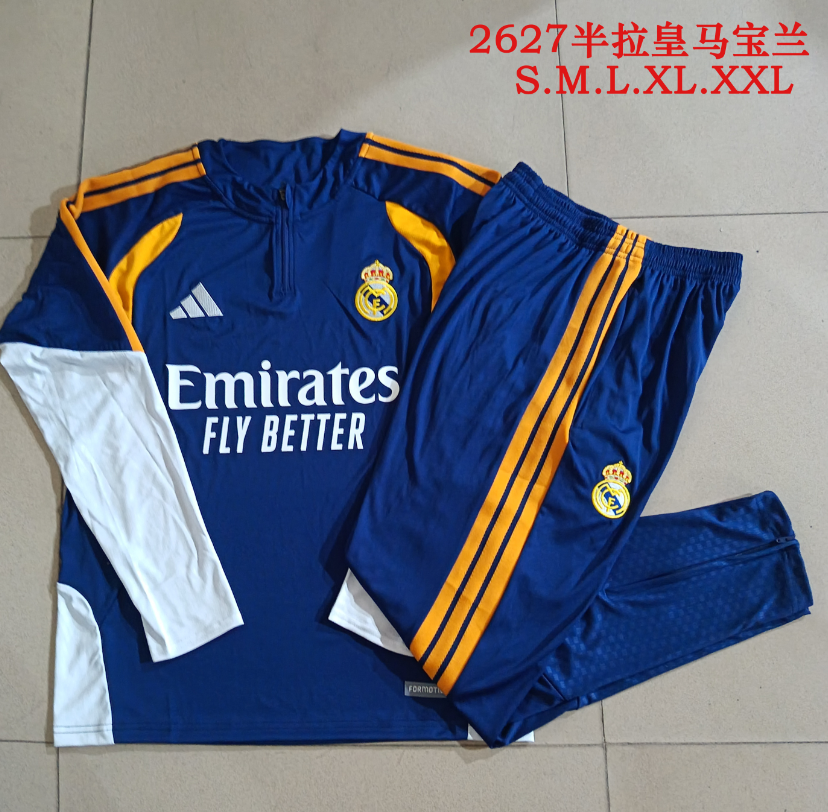26/27 Half Pull Madrid Boran (white sleeves) Tracksuit