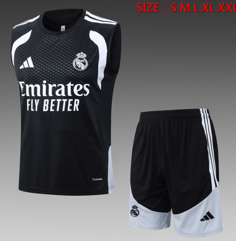26/27 vest Real Madrid black training suit set