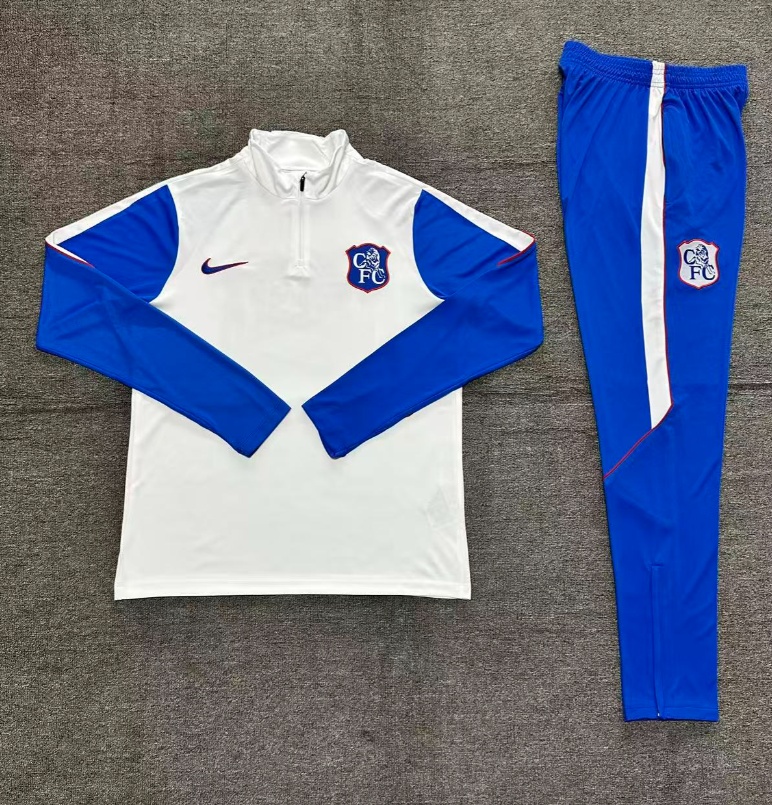 26/27 Kids Half Pull Chelsea White Tracksuit