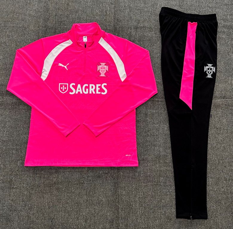 26/27 Kids Half Pull Portugal Pink Tracksuit