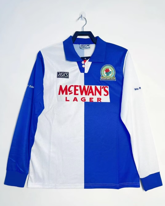 Retro 1989/90 Blackburn home long sleeved