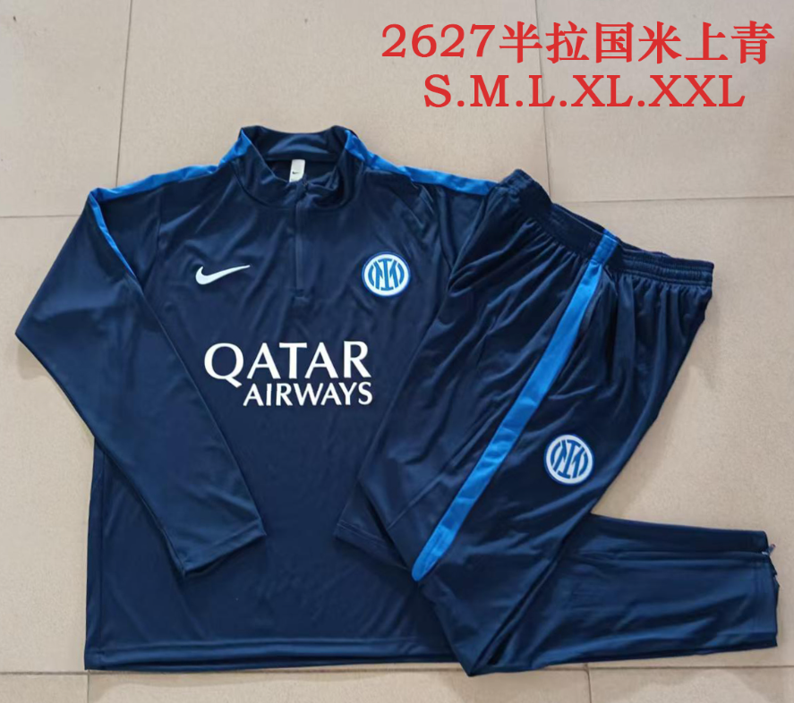 26/27 Adults Half Pull Inter Milan cyan Tracksuit