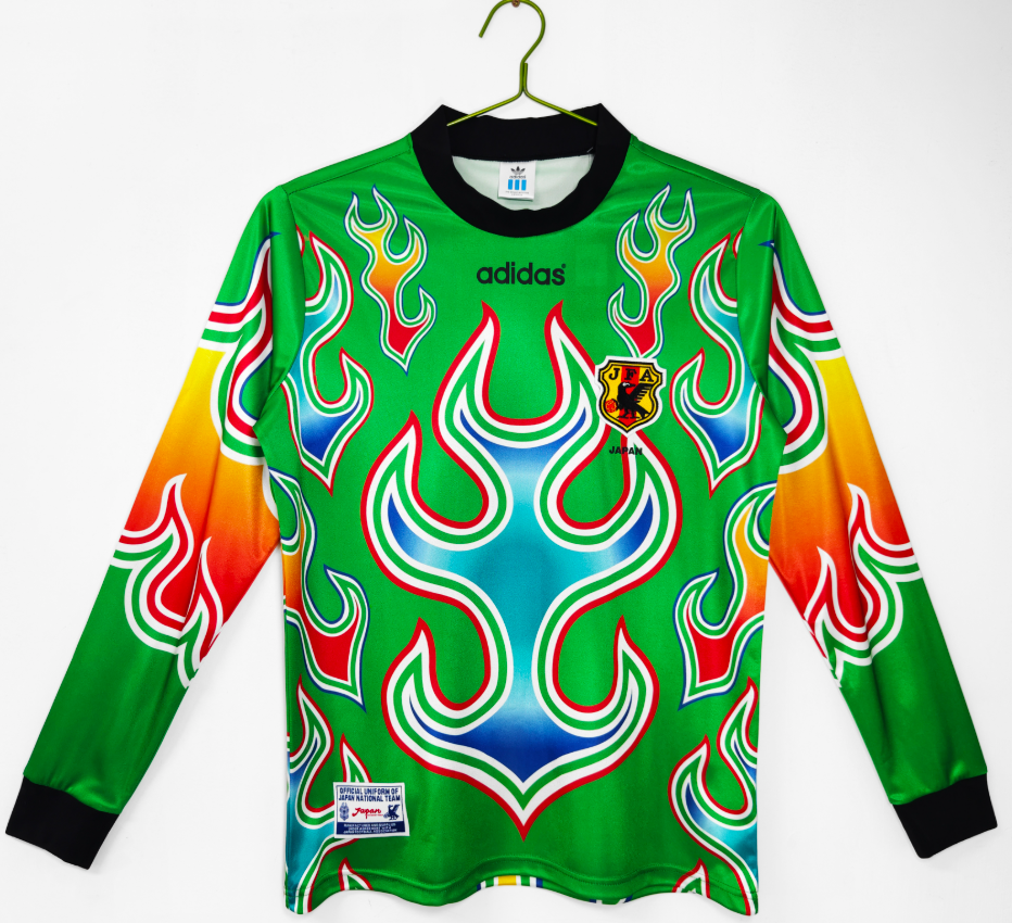 Retro 1998 Japan goalkeeper flame green 0B long sleeve