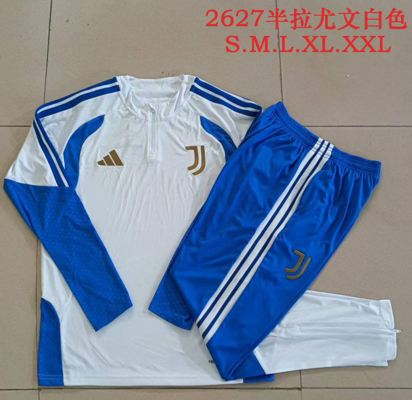 26/27 Adults Half Pull Juventus white Tracksuit