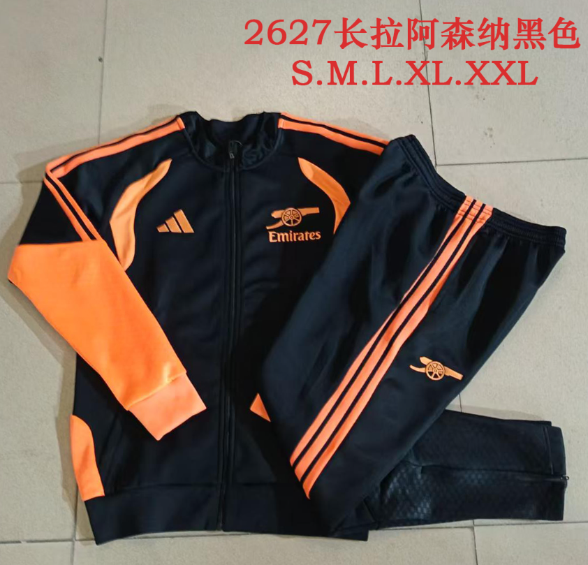 26/27 Long Pull Arsenal black Jackets sets