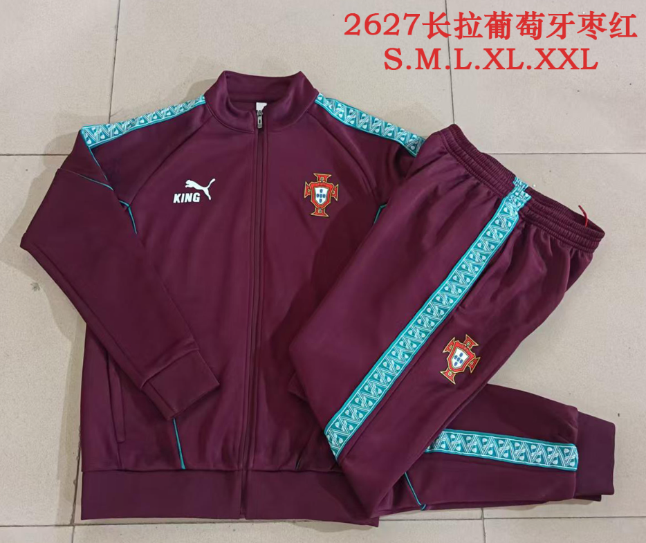26/27 Long Pull Portugal maroon Jackets sets