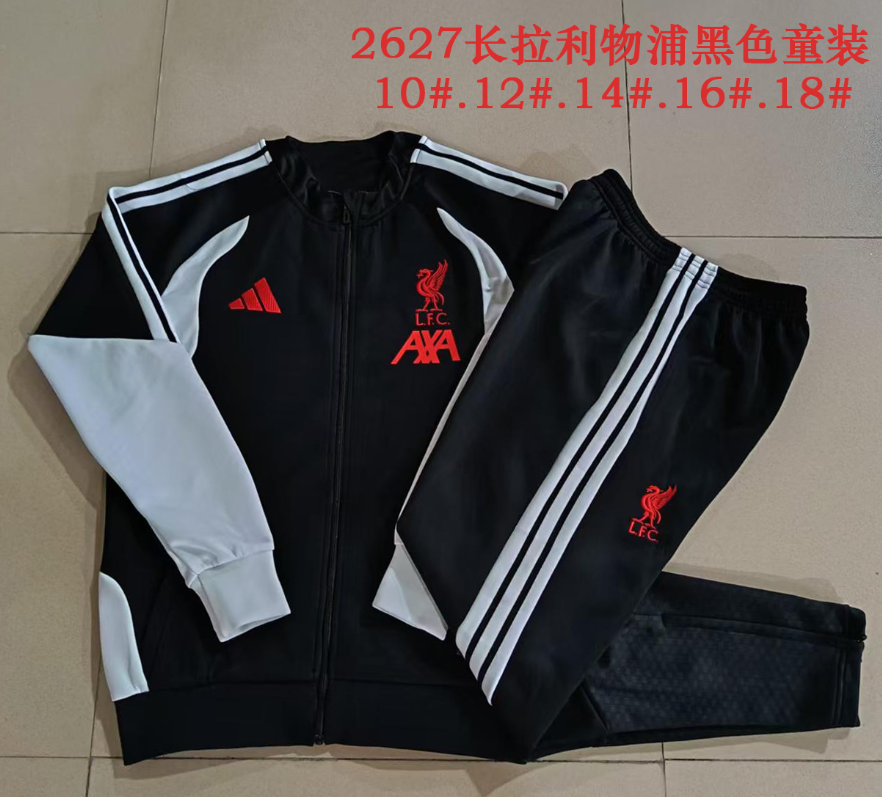 26/27 Kid Long Pull Liverpool black Jackets sets