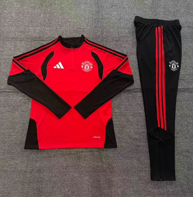 26/27 Kids Half Pull Manchester United red Tracksuit