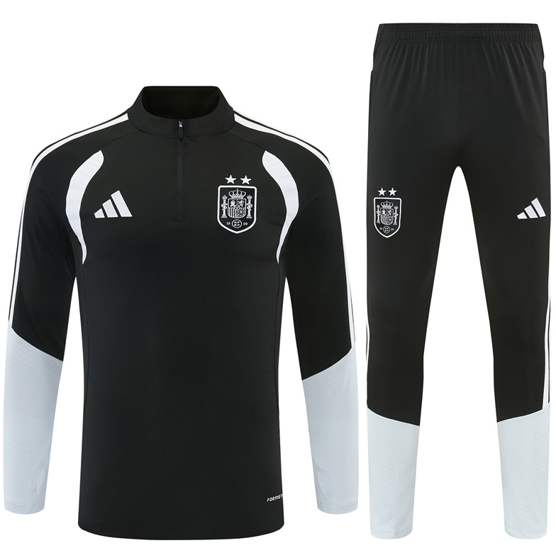 26/27 Adults Half Pull Spain black【two stars】 Tracksuit