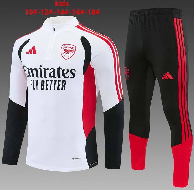26/27 Kids Half Pull Arsenal white Tracksuit